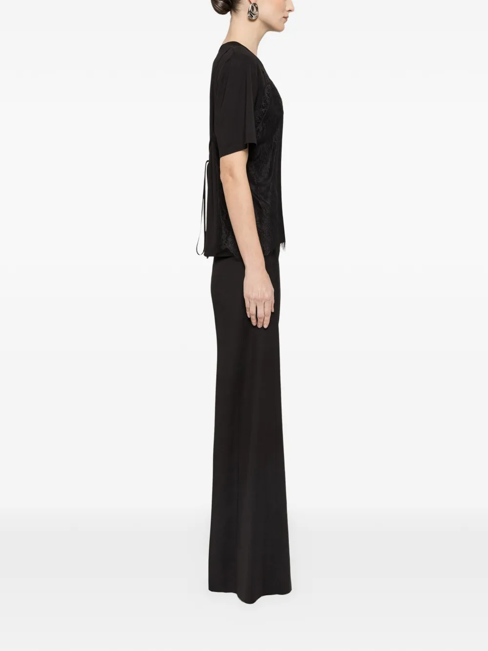  Nissa Lace Panel T-shirt - Black 