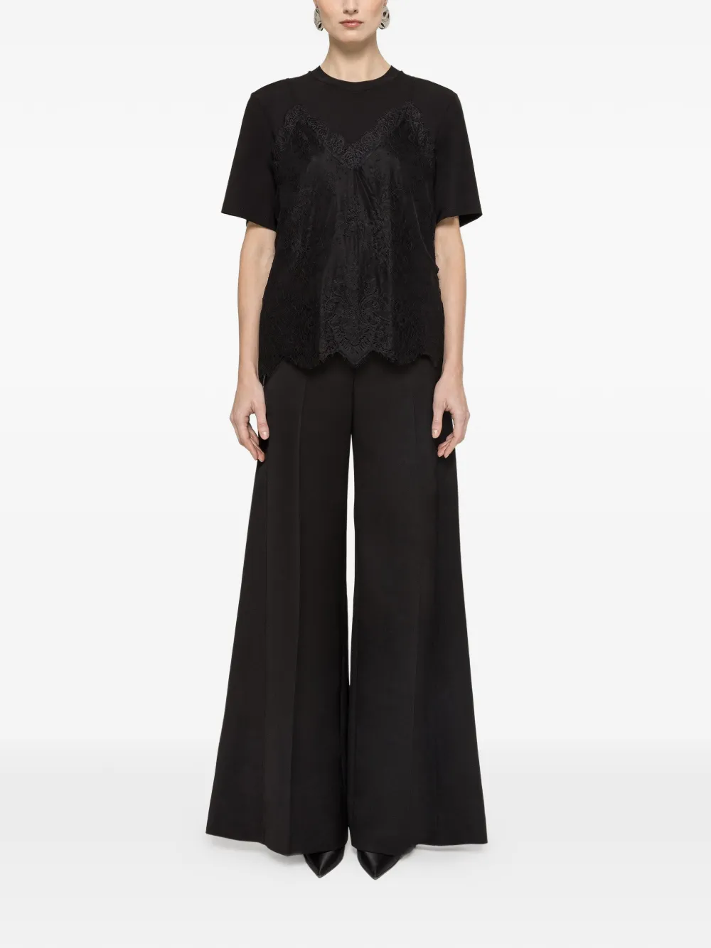  Nissa Lace Panel T-shirt - Black 
