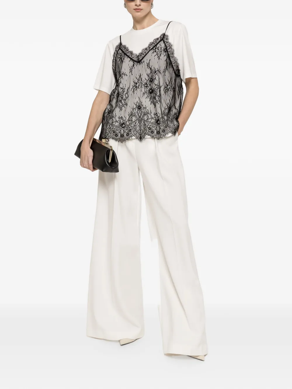  Nissa Lace-panel T-shirt - White 