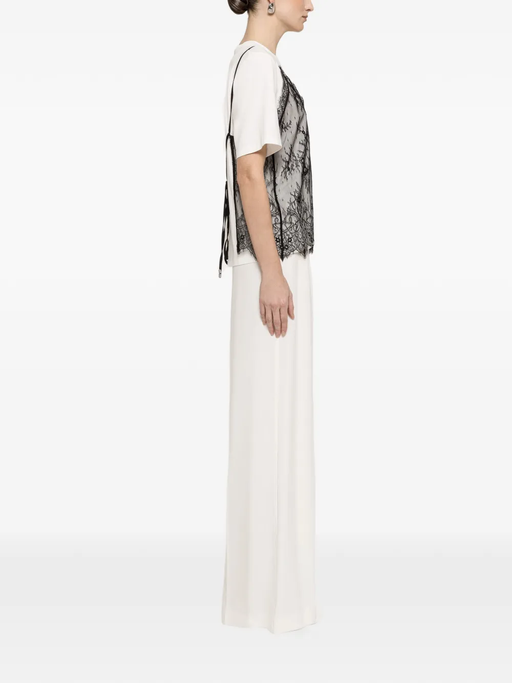  Nissa Lace-panel T-shirt - White 