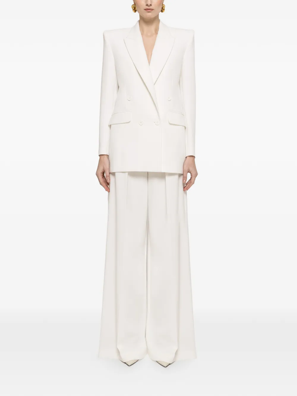  Nissa Double-breasted Blazer - White 