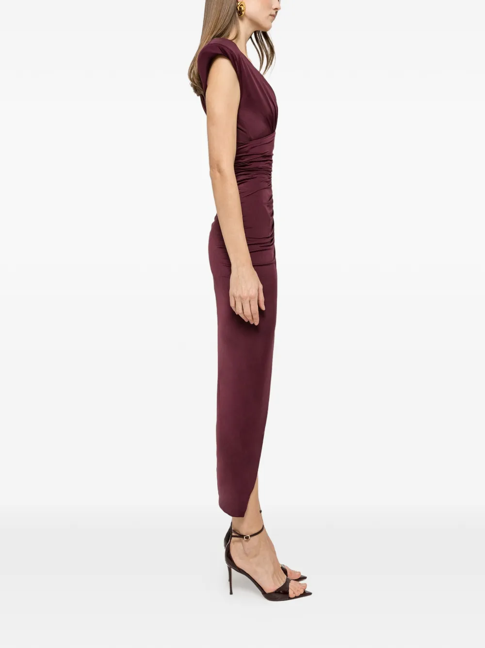 NISSA Midi-jurk met ruches Rood