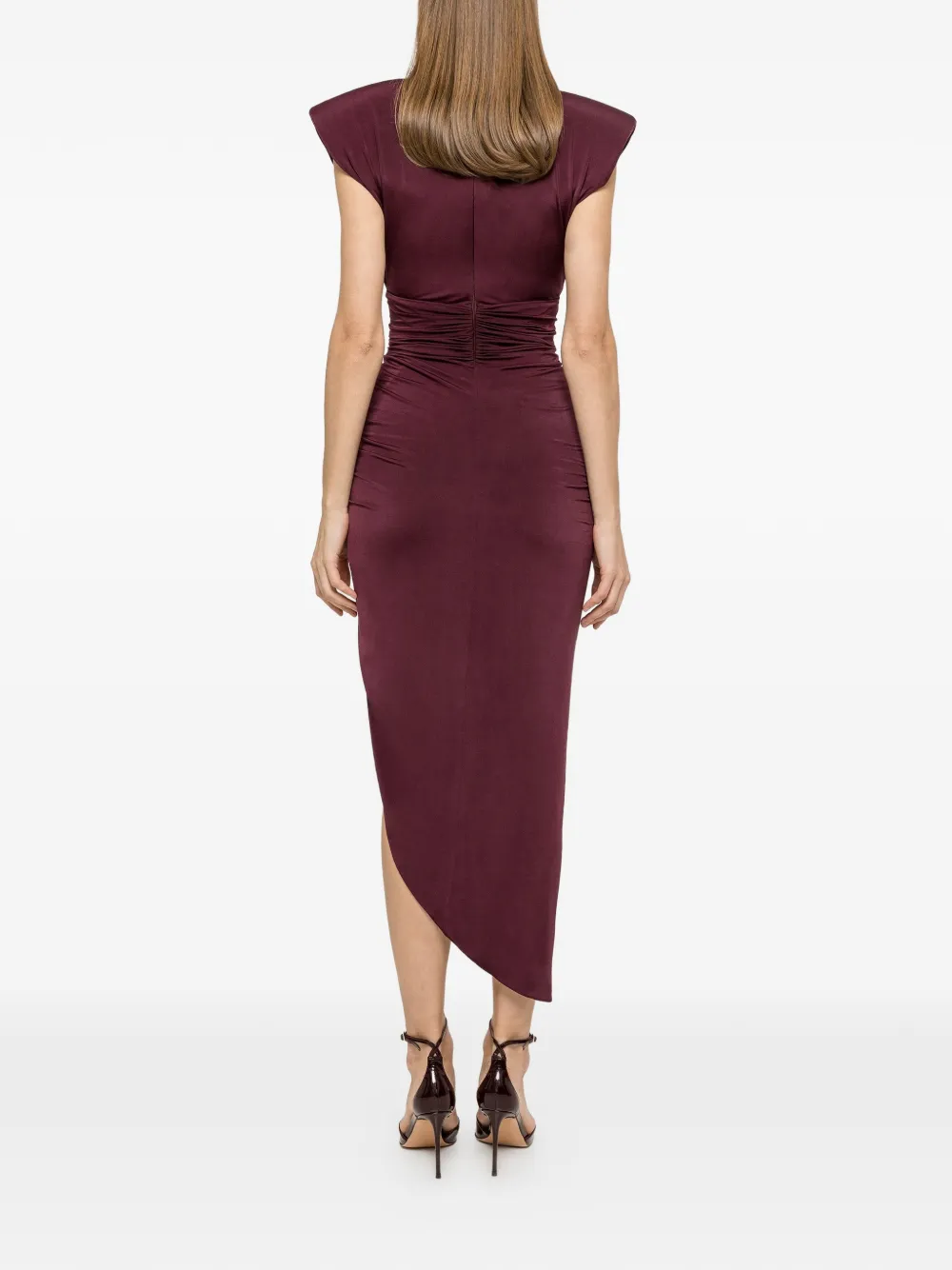 NISSA Midi-jurk met ruches Rood