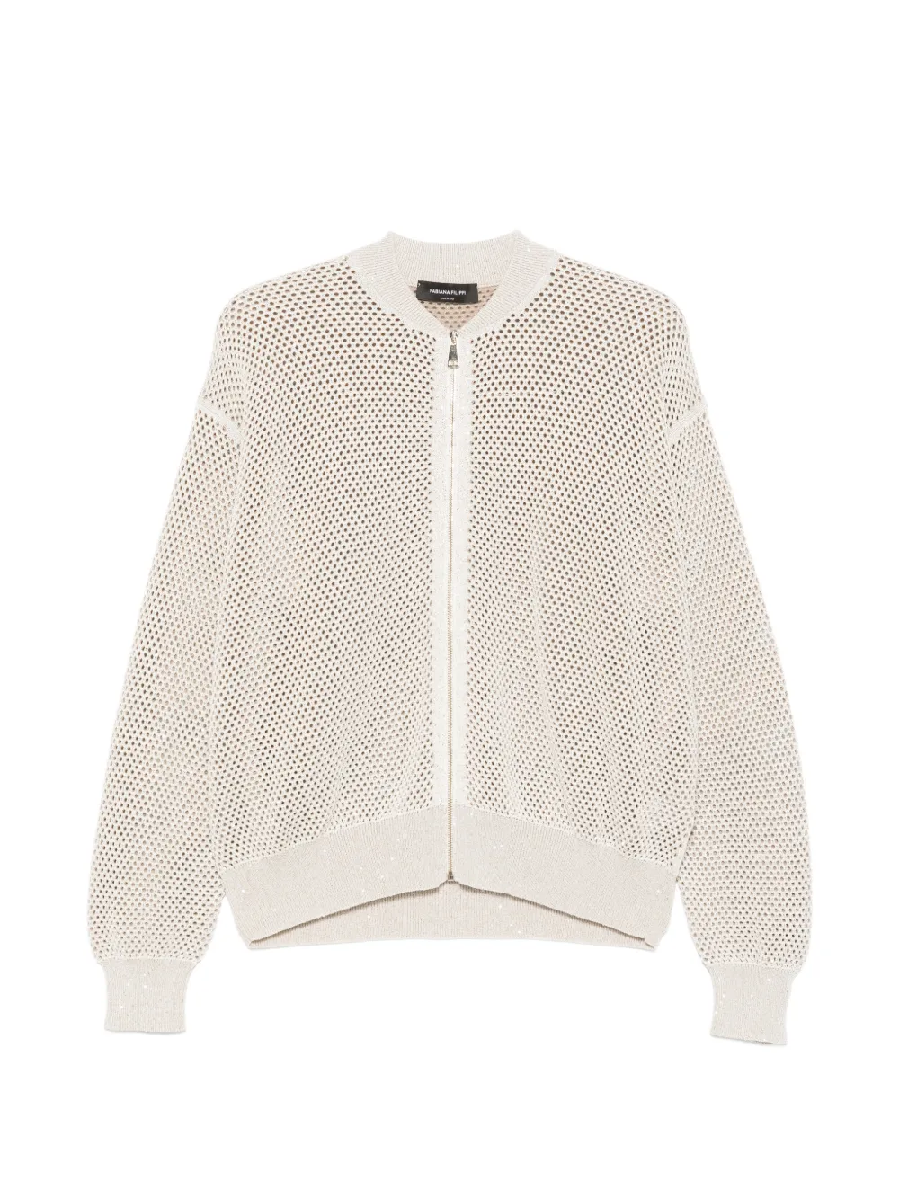 Fabiana Filippi zip net cardigan - Toni neutri