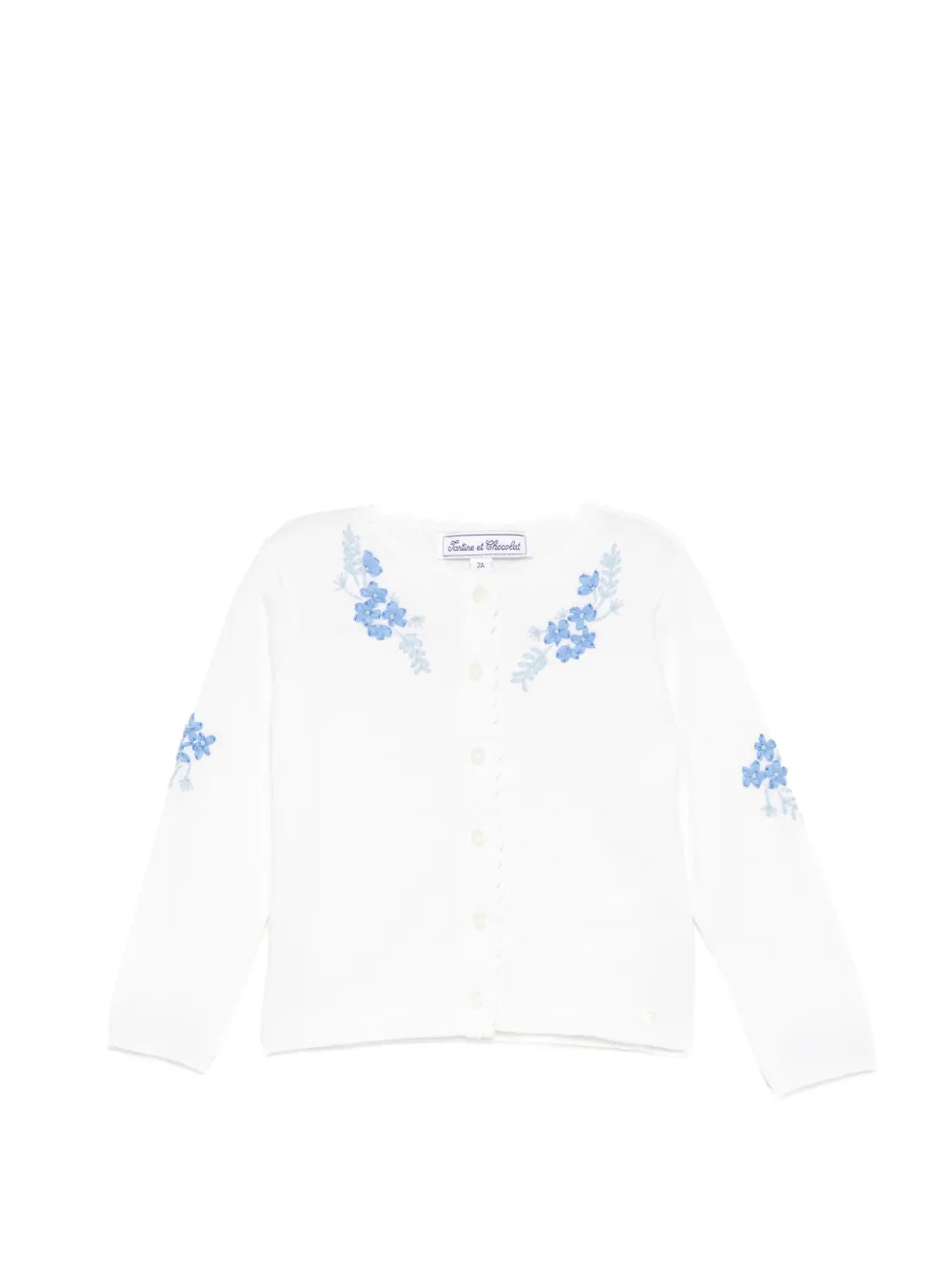 Tartine Et Chocolat floral appliqué cardigan - Weiß
