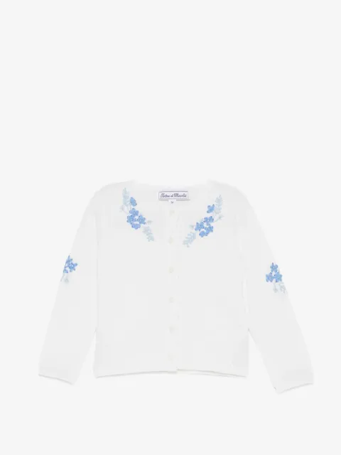 Tartine Et Chocolat floral appliqué cardigan