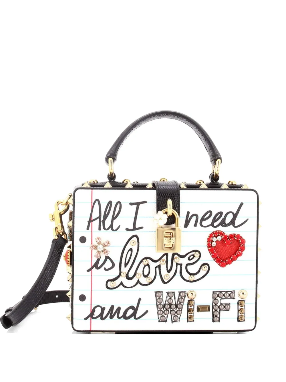 Dolce & Gabbana Pre-Owned Borsa a tracolla Treasure Box piccola in pelle con stampa - Nero