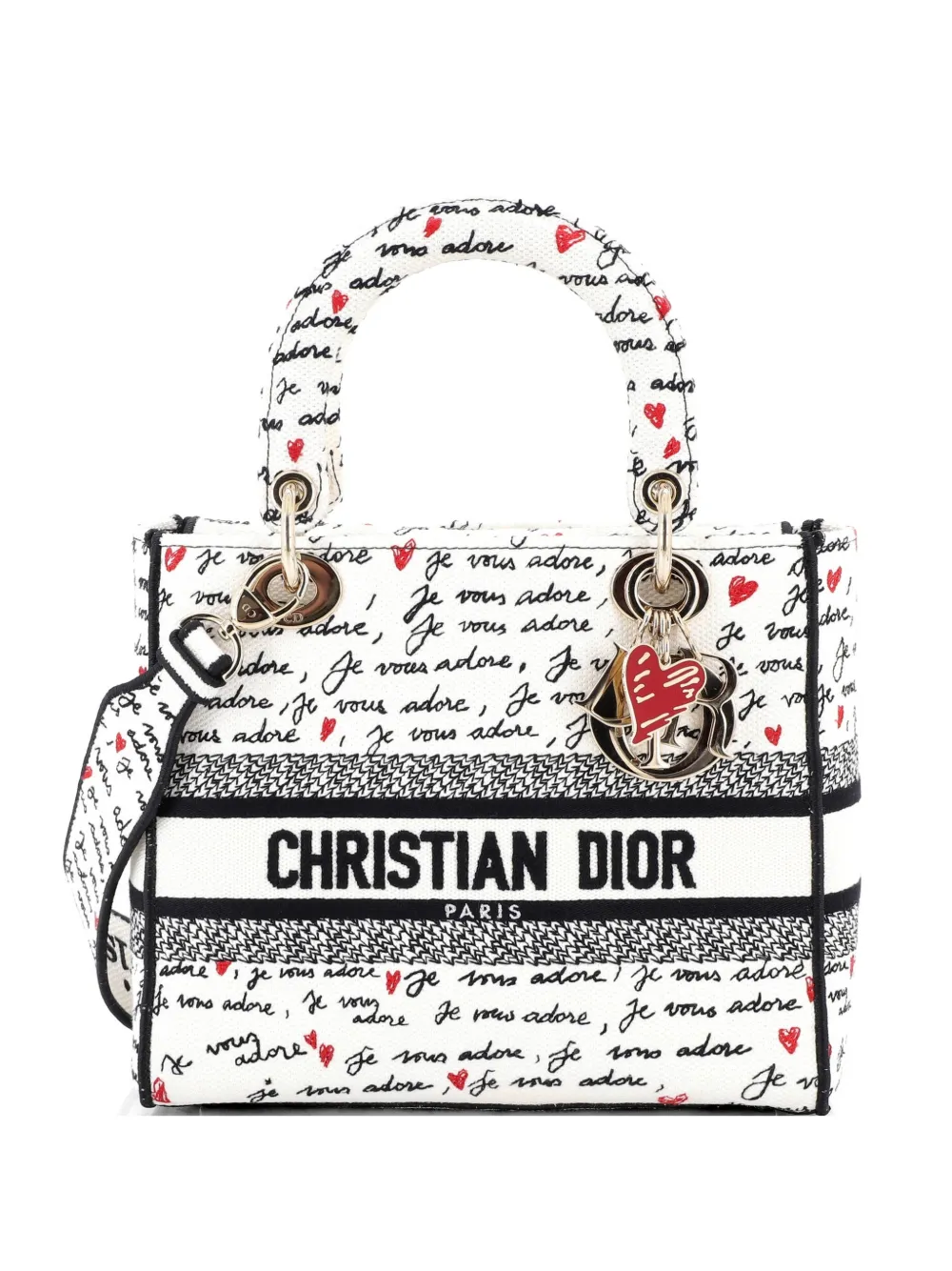 Christian Dior Pre-Owned Borsa a tracolla Lady D-Lite media in tela con ricamo - Multicolore