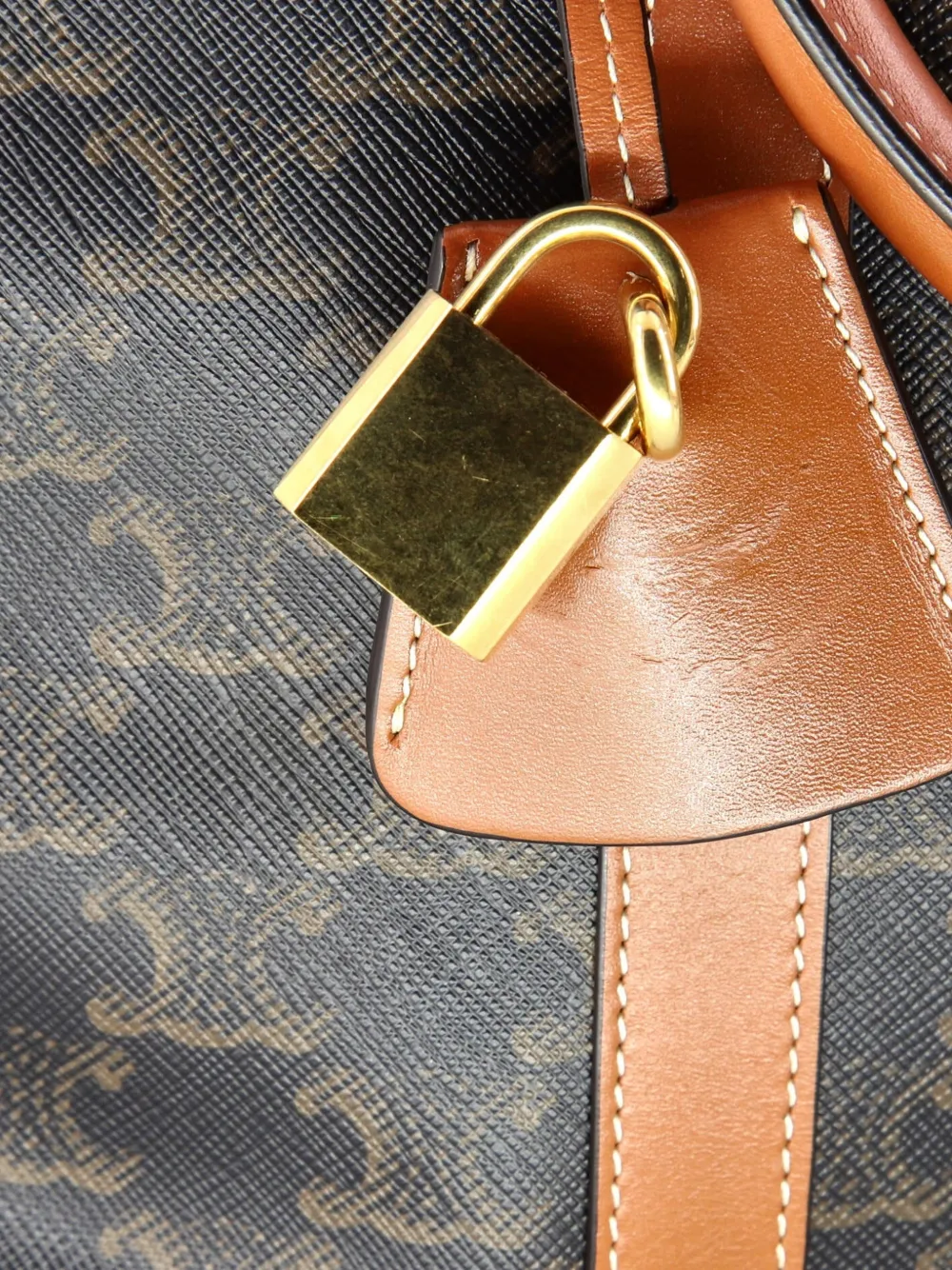 Boston Bag Triomphe Coated Canvas Vertical Handbag