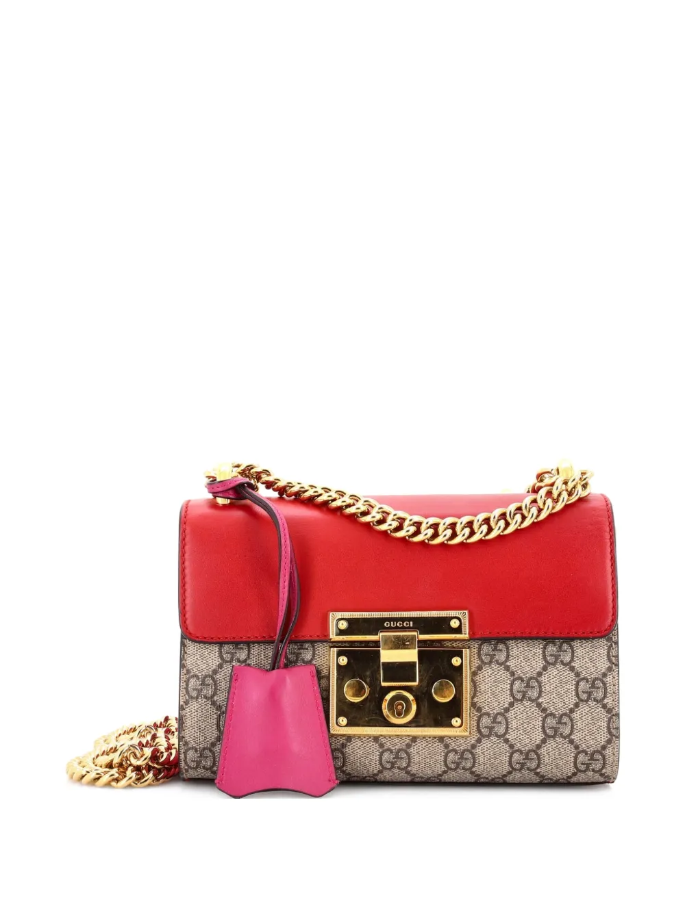 Gucci Pre-Owned Borsa a tracolla Padlock piccola in tela cerata GG e pelle - Marrone