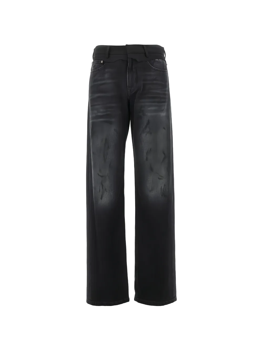 MM6 Maison Margiela contrast waist jeans - Schwarz