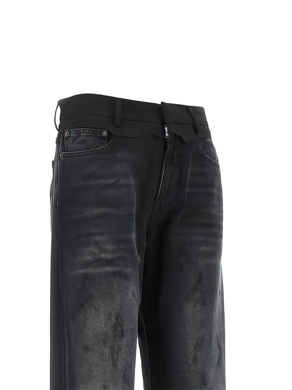 MM6 Maison Margiela Jeans met contrasterende taille Zwart