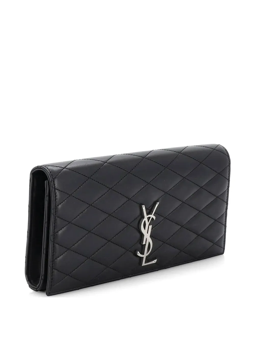 Saint Laurent Pre-Owned Classic Monogram Quilted Leather clutch bag - Nero