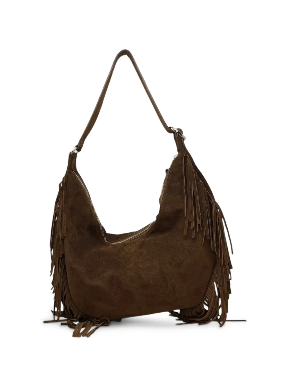  Orciani Small Isola Fringe Hobo Shoulder Bag - Brown 