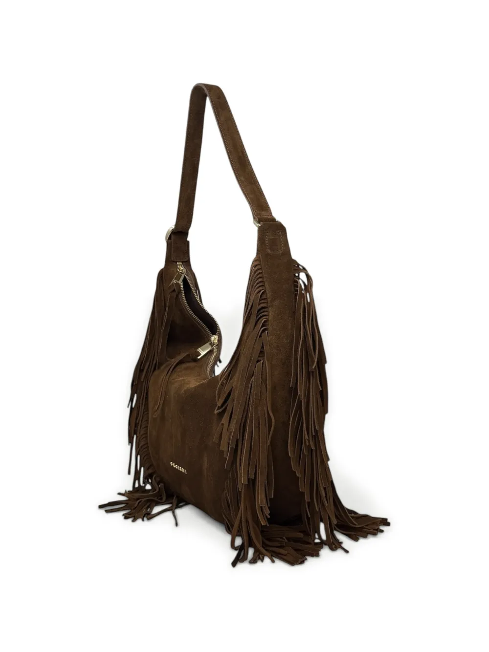  Orciani Small Isola Fringe Hobo Shoulder Bag - Brown 
