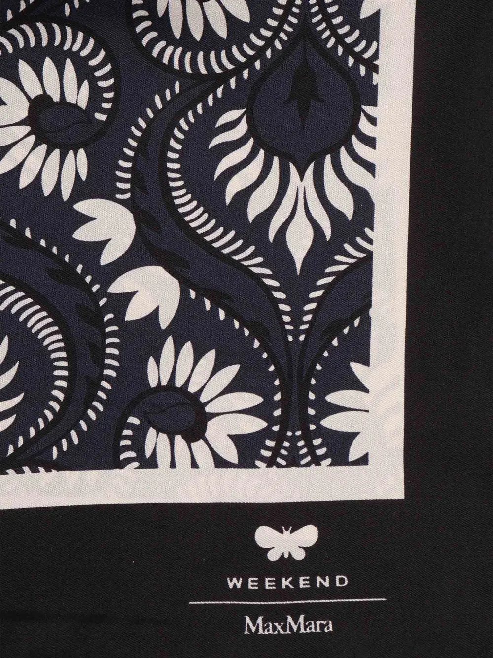  Weekend Max Mara Floral Stole Foulard Mantella - Blue 