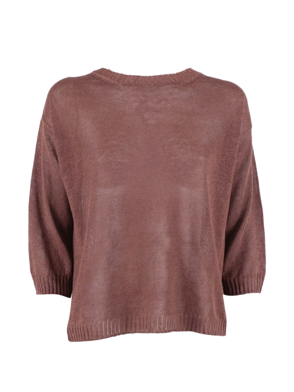 Weekend Max Mara round-neck knitted top - Marrone