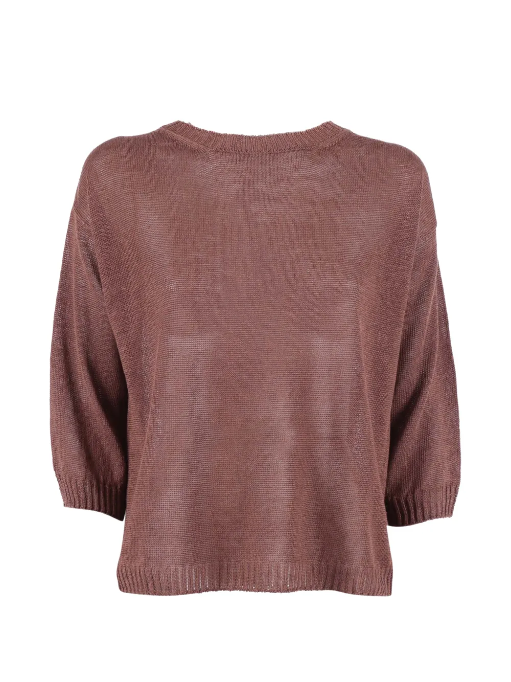Weekend Max Mara round-neck knitted top - Marrone