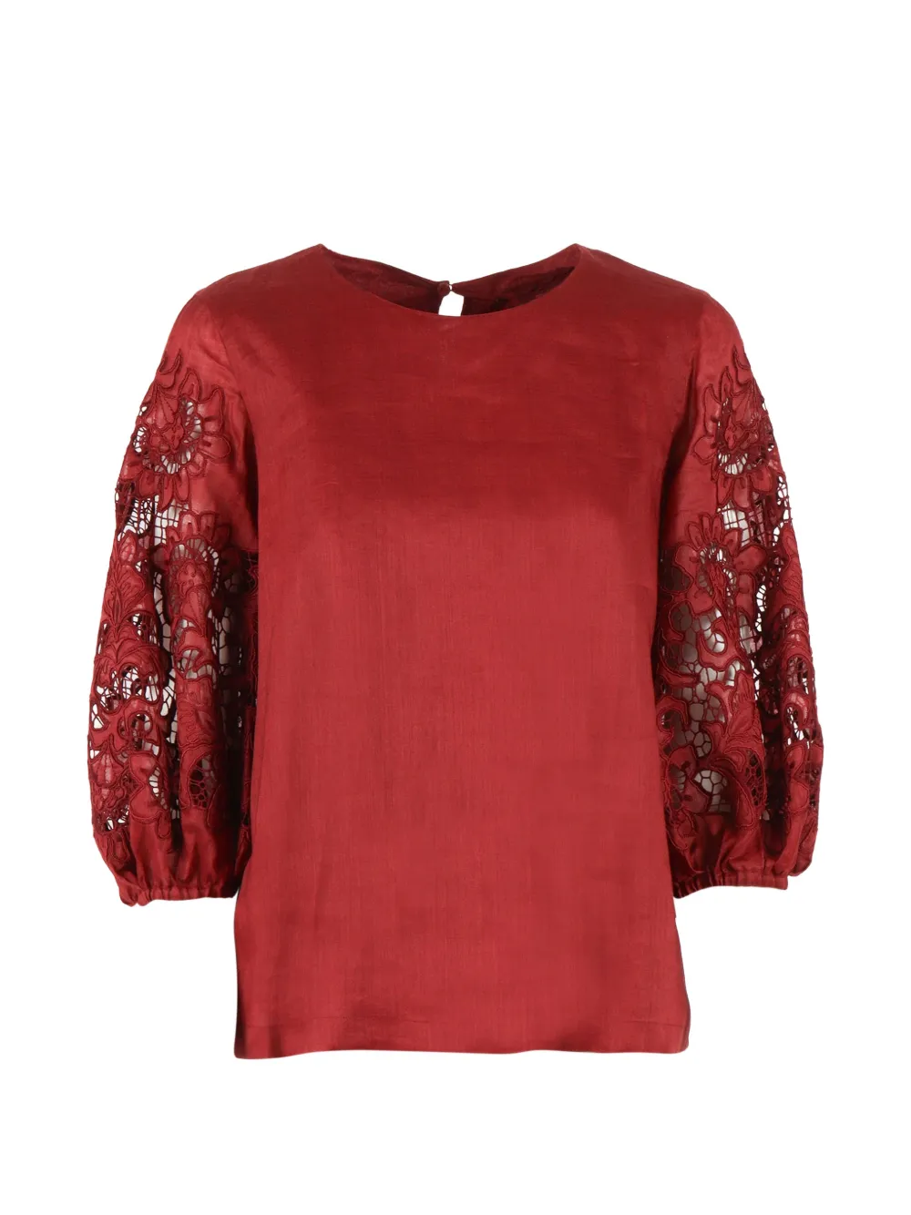 Max Mara MstOrdine lace-sleeve top - Rosso