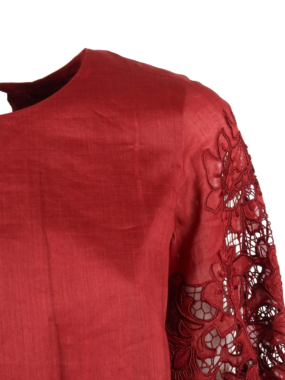 Max Mara MstOrdine top met kanten mouwen Rood