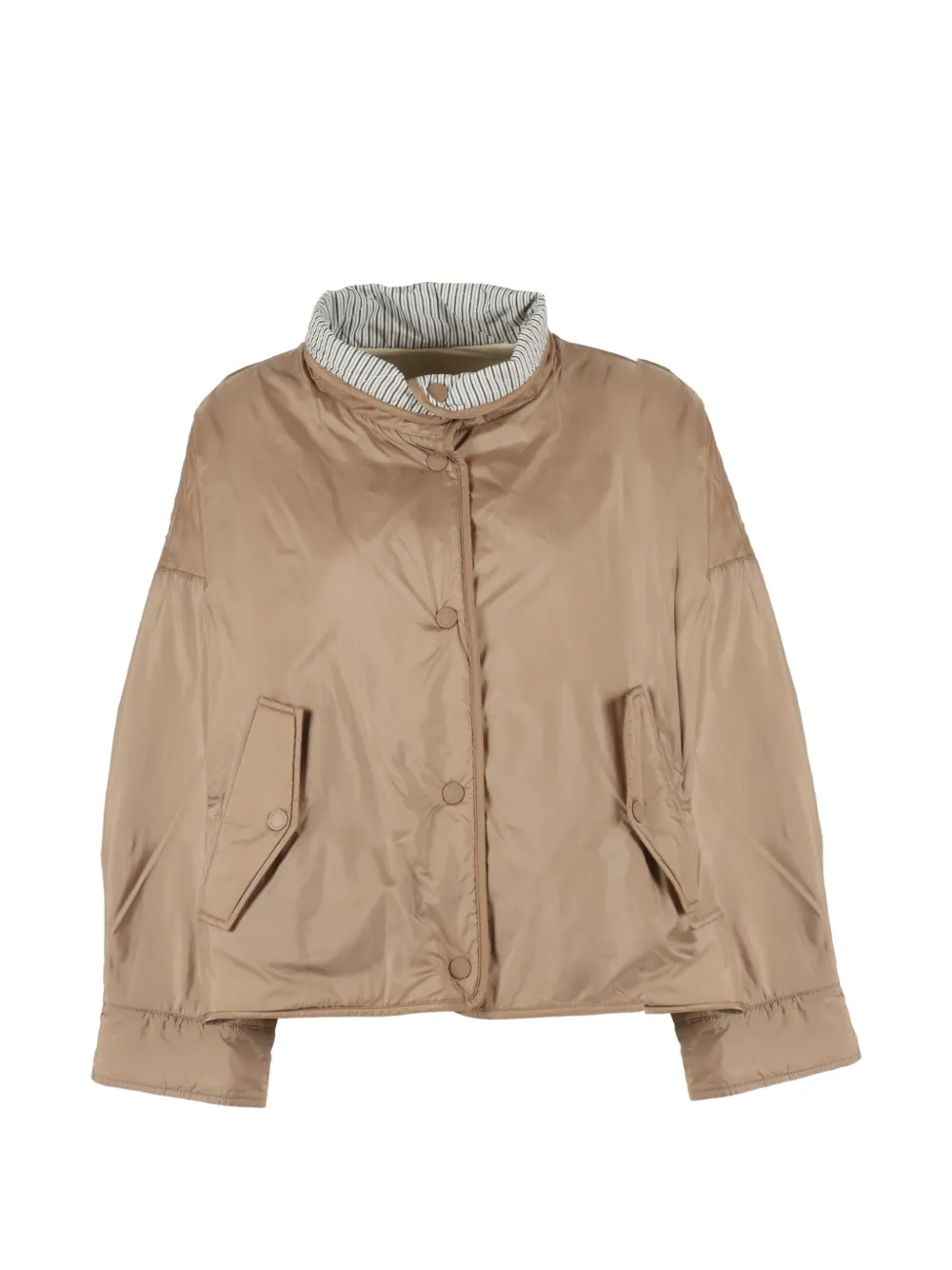  Weekend Max Mara Abrigo Corto Con Cierre De Botones - Neutro 