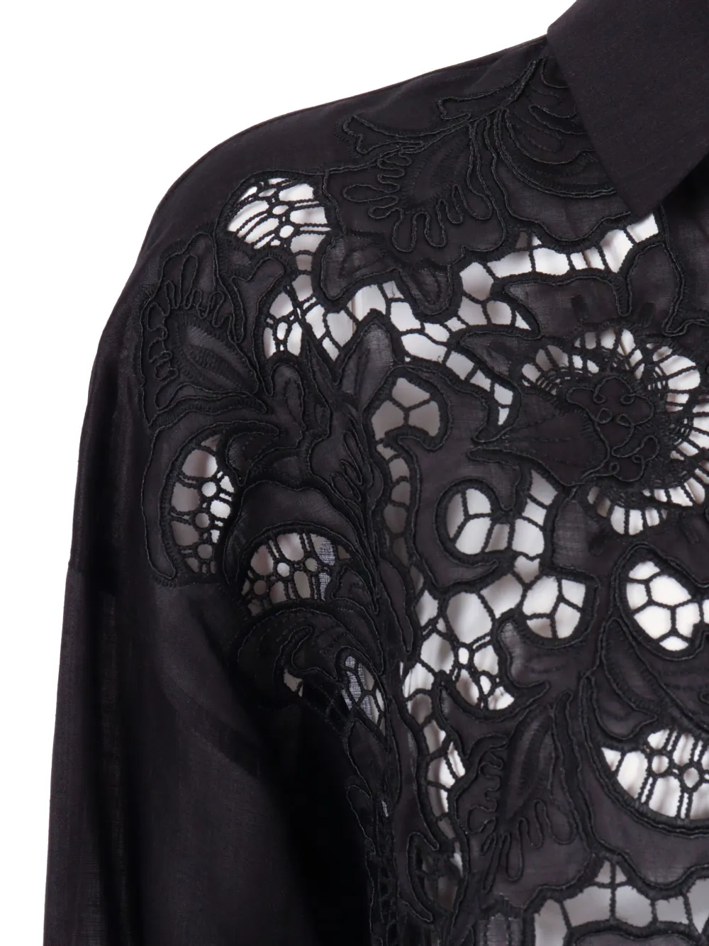 Max Mara Blouse met borduurwerk Zwart