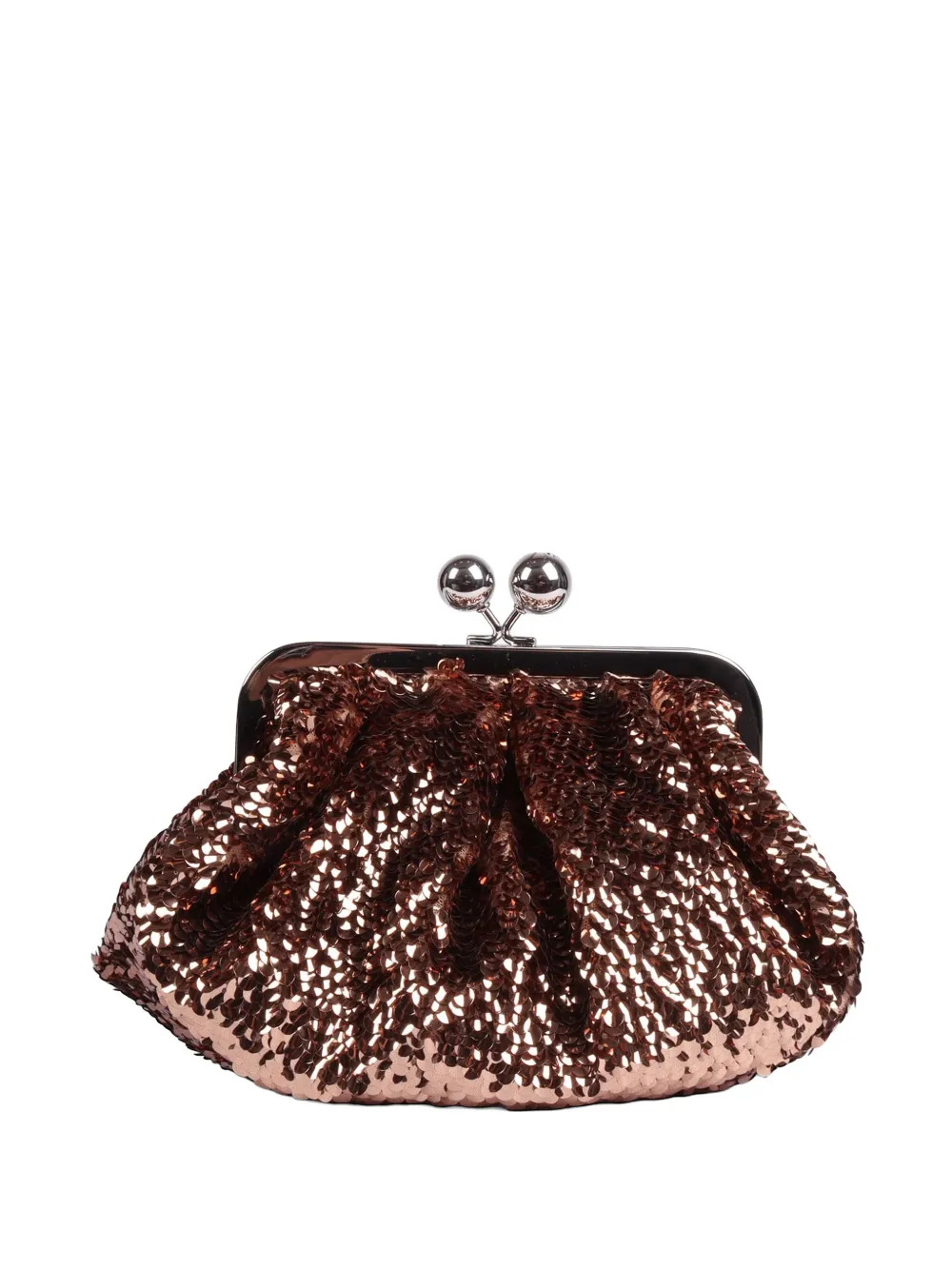 Weekend Max Mara Targa sequin-embellished shoulder bag - Marrone