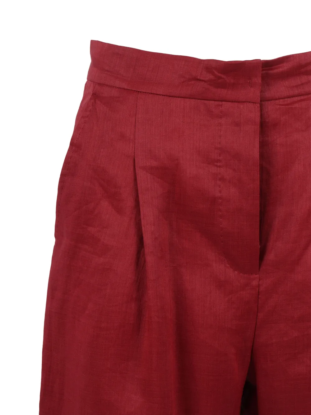 Max Mara Palazzo plooibroek met wijde pijpen Rood