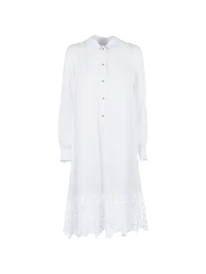James Perse Linen Shirt Dress - White