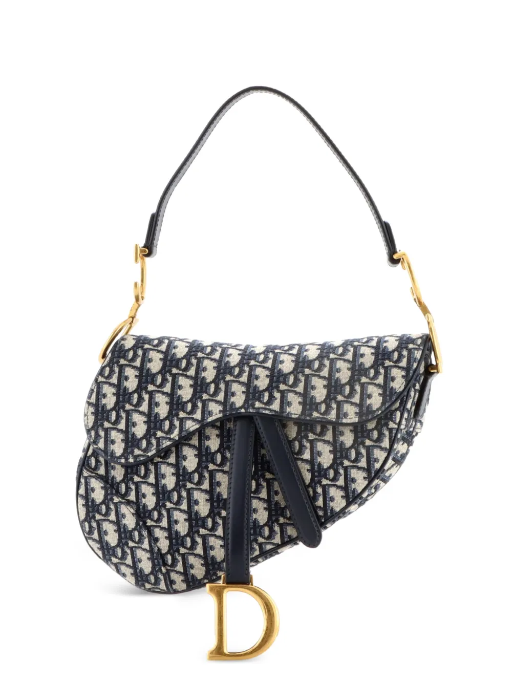 Christian Dior Pre-Owned Saddle Handbag Oblique Canvas Medium shoulder bag - Blu