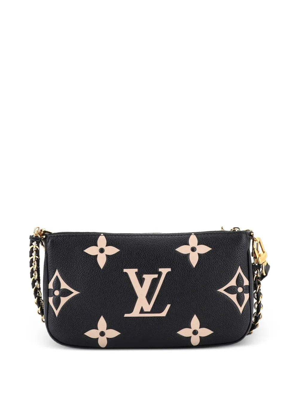 Louis Vuitton Pre-owned Borsa A Tracolla Multi Pochette Accessoires Monogram Giant Bicolore In Pelle Empreinte - Nero 