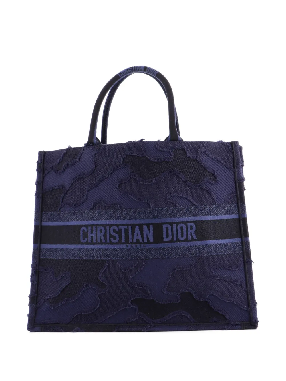 Christian Dior Pre-Owned Große Book Camouflage Tote Bag aus Canvas mit Stickerei - Schwarz