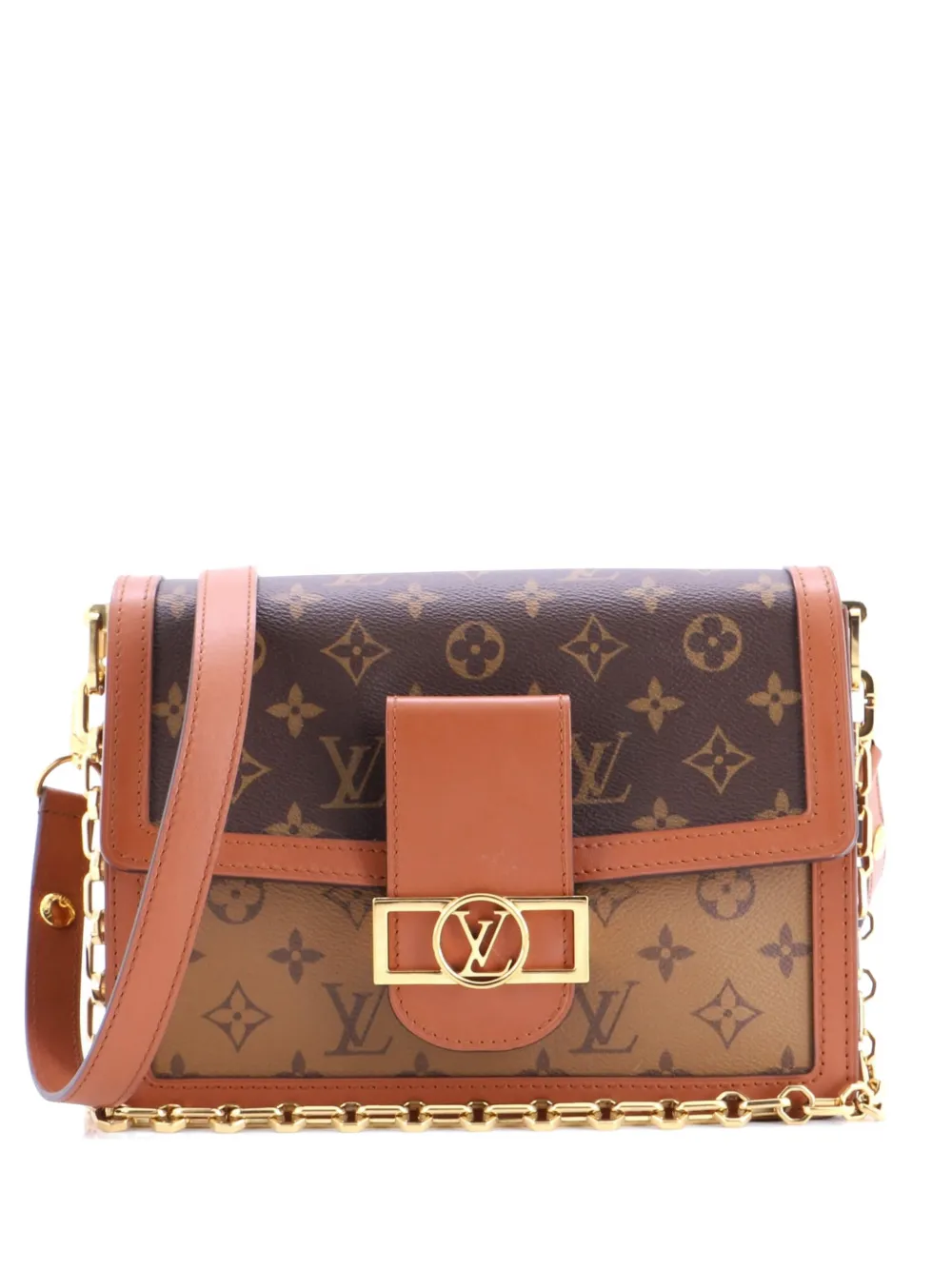 Louis Vuitton Pre-Owned Borsa a spalla Dauphine MM in tela Reverse Monogram - Marrone