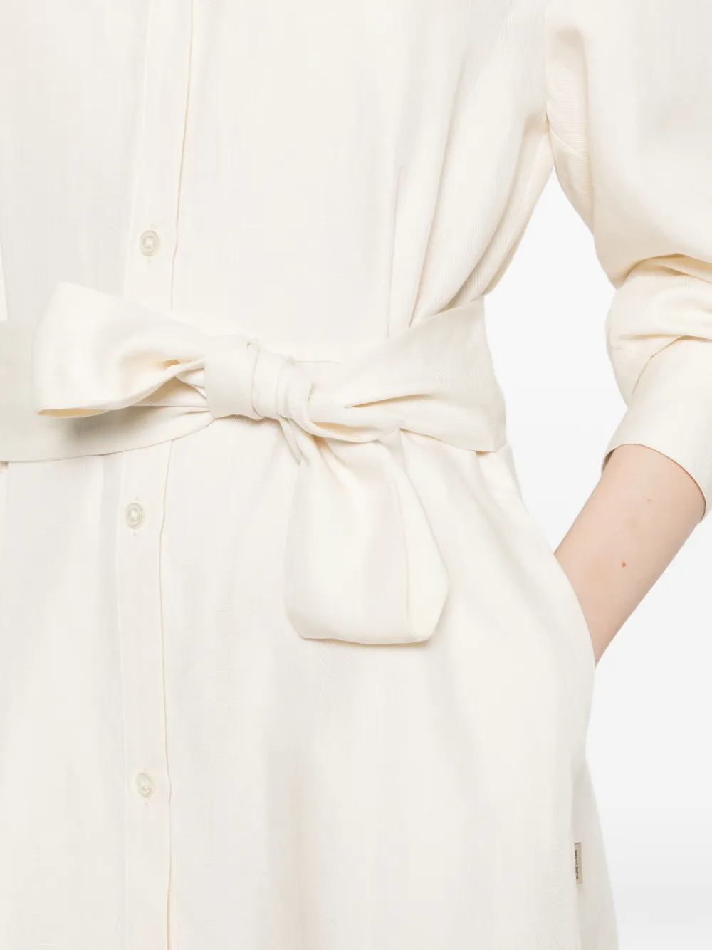 Woolrich Chemisier jurk met gestrikte taille Beige