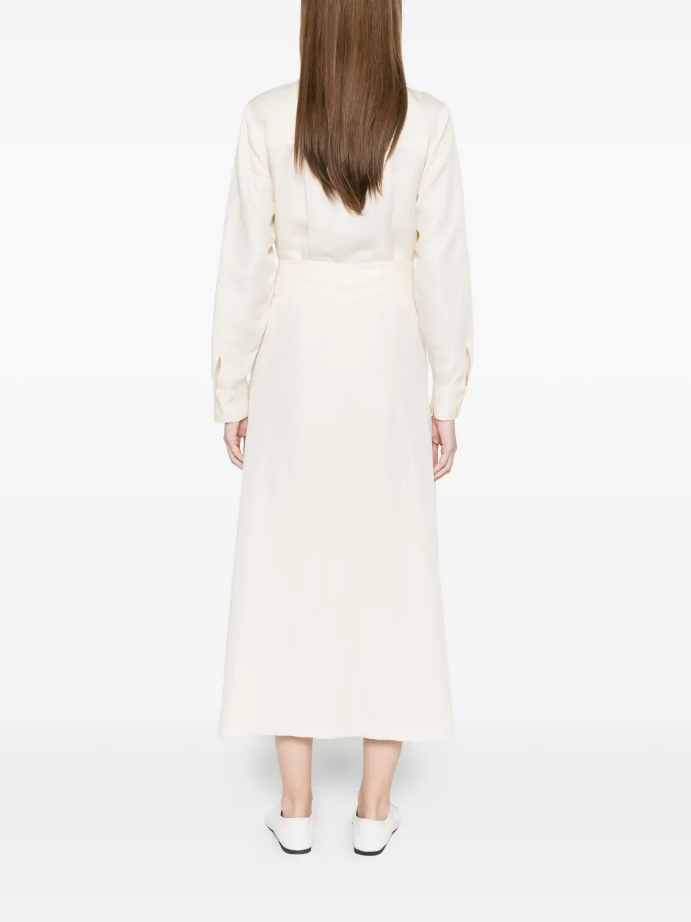 Woolrich Chemisier jurk met gestrikte taille Beige