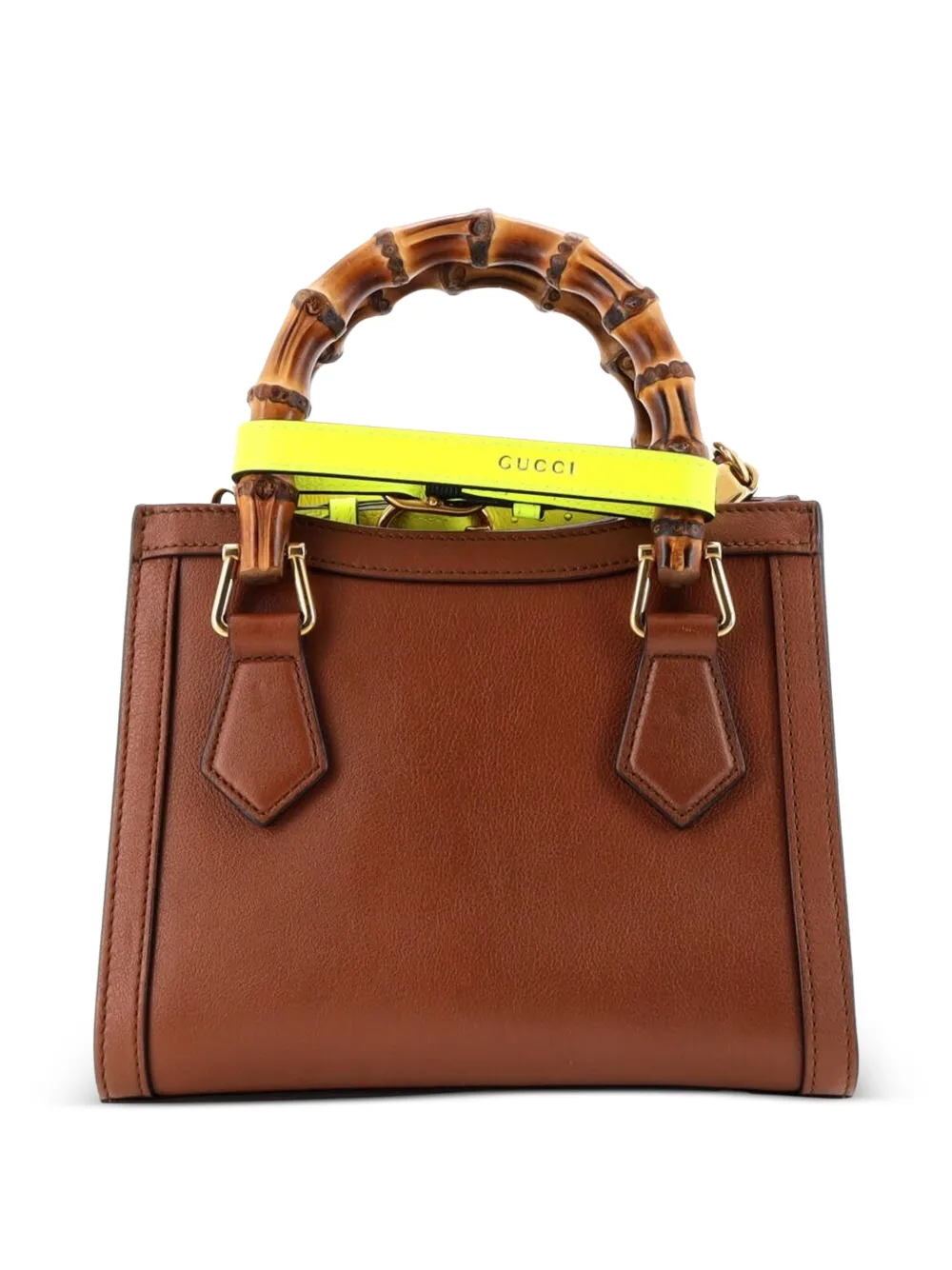 Diana Nm Bamboo Handle Tote Leather Mini Crossbody Bag