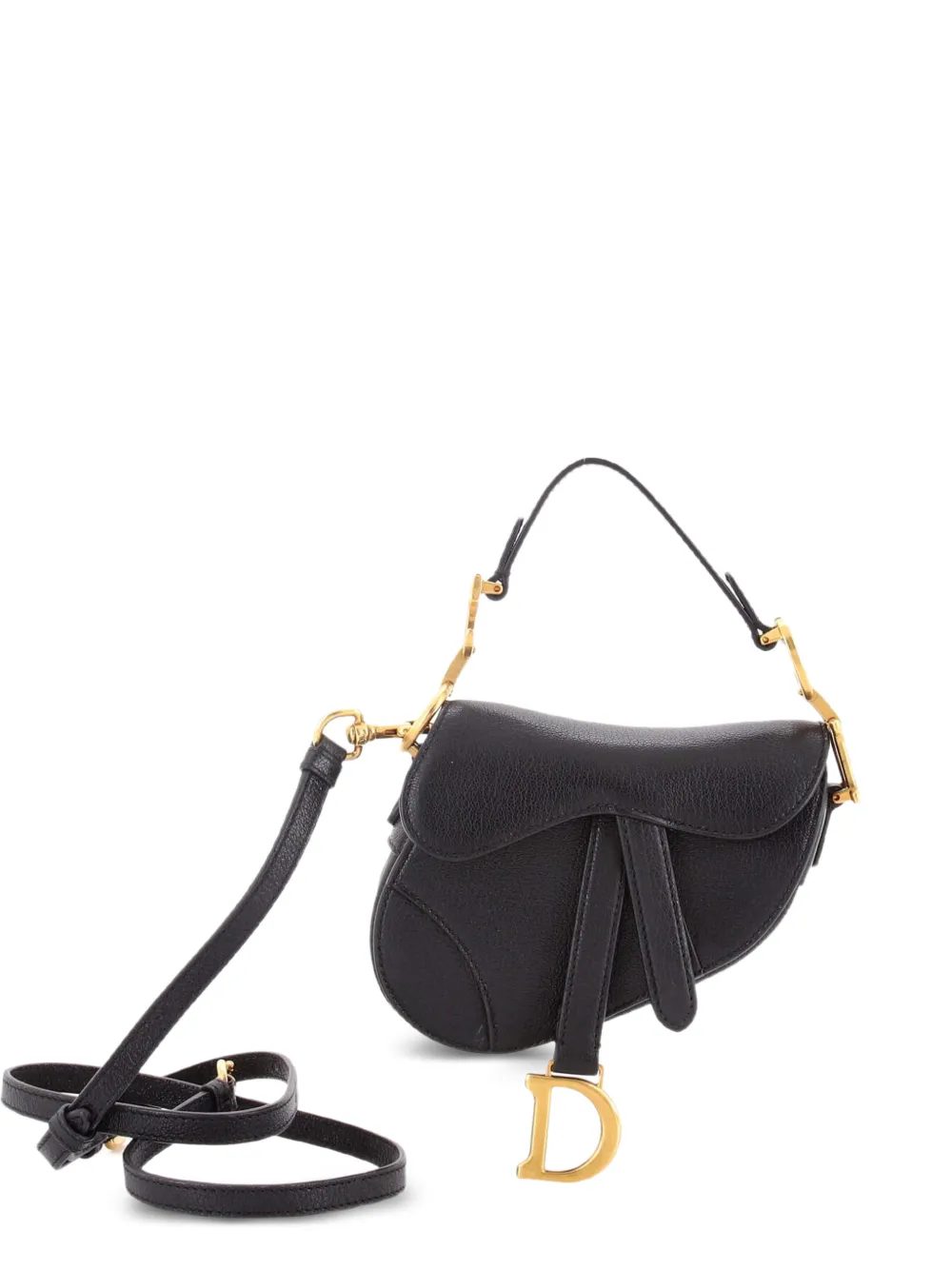 Christian Dior Pre-Owned Saddle Handbag with Strap Leather Micro shoulder bag - Schwarz