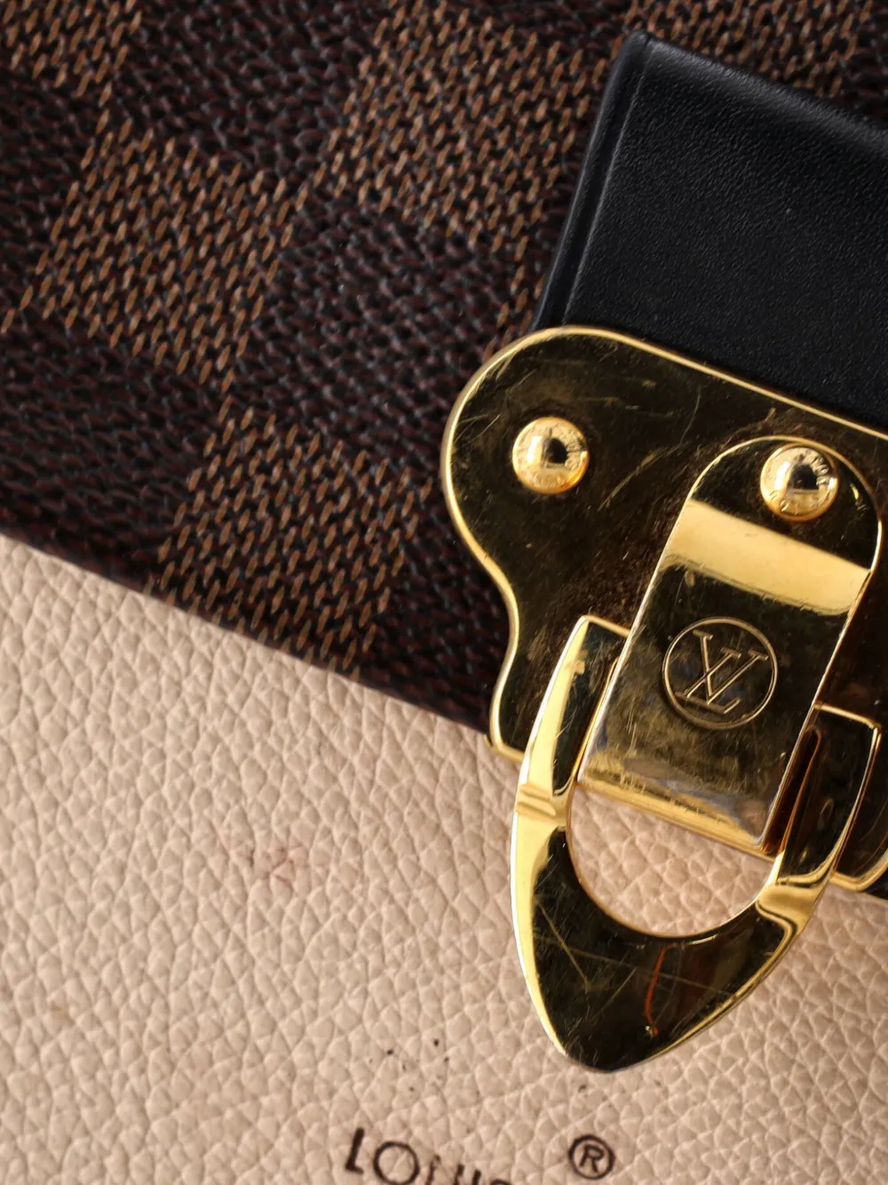 Vavin Handbag Damier With Leather Pm Crossbody Bag