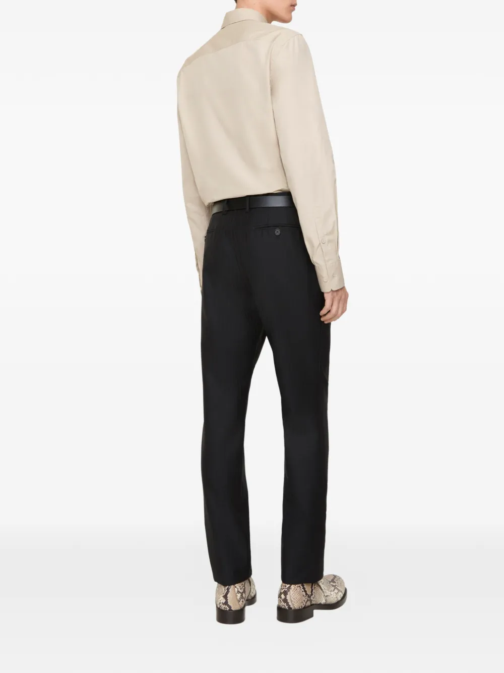 Burberry Mohair wollen pantalon met krijtstreep Zwart
