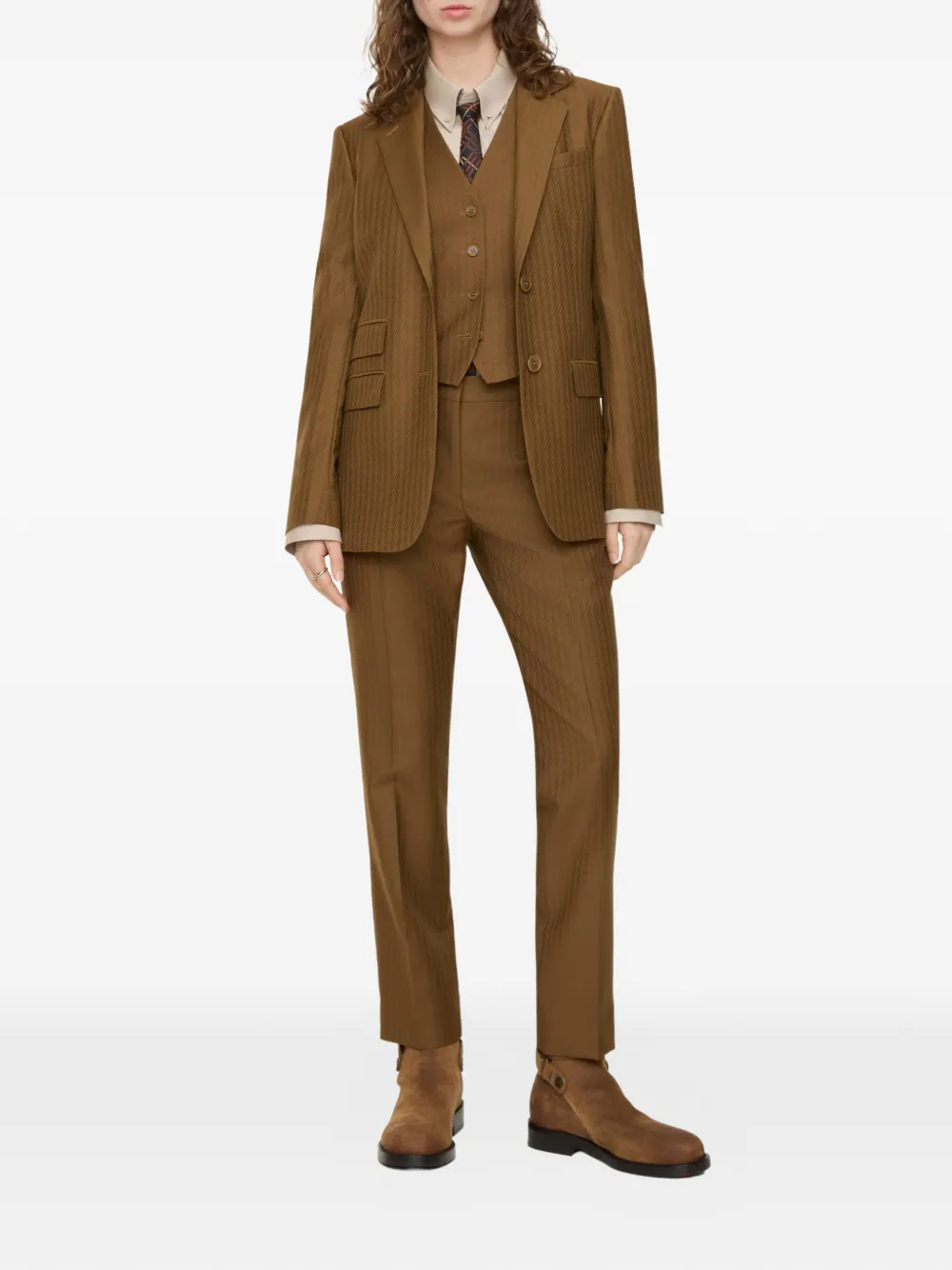  Burberry Wool Mohair Tailored Trousers - Brown 