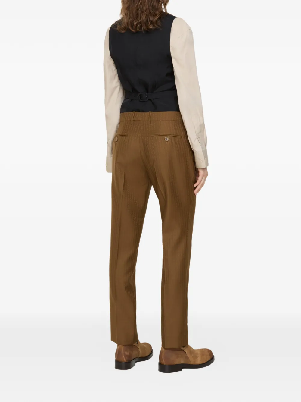  Burberry Wool Mohair Tailored Trousers - Brown 