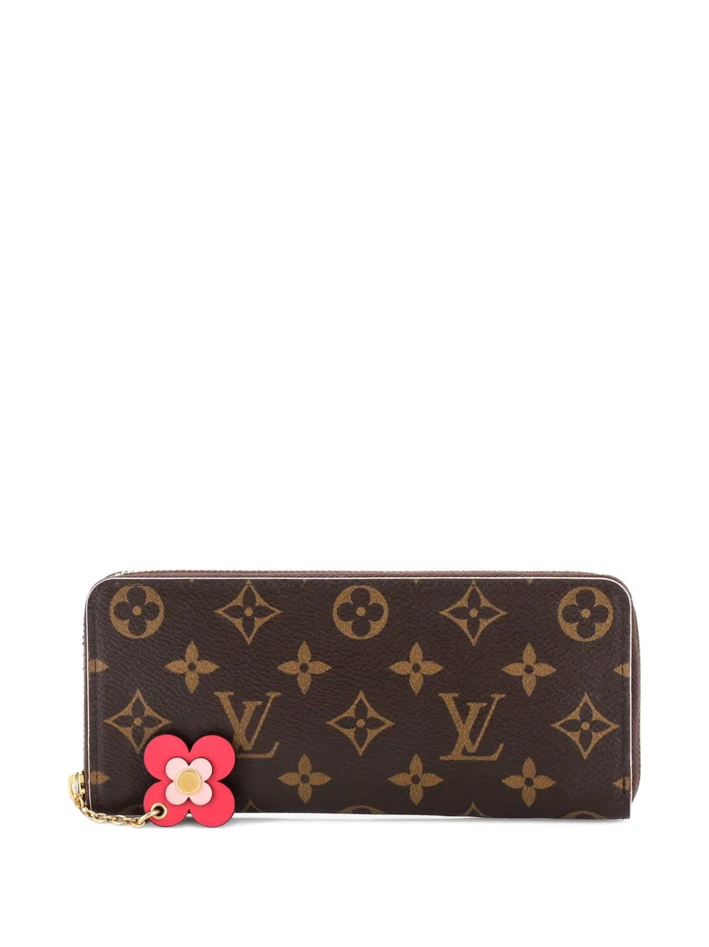 Louis Vuitton Pre-Owned Kleines Clemence Limited Edition Blooming Flowers Portemonnaie aus Canvas mit Monogramm - Braun