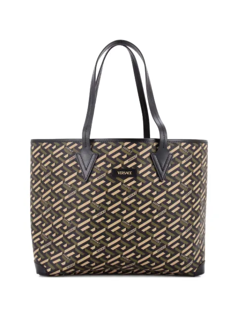Versace Pre-Owned Shopping (Outlet) Printed La Greca Signature Coated Canvas Medium tote bag