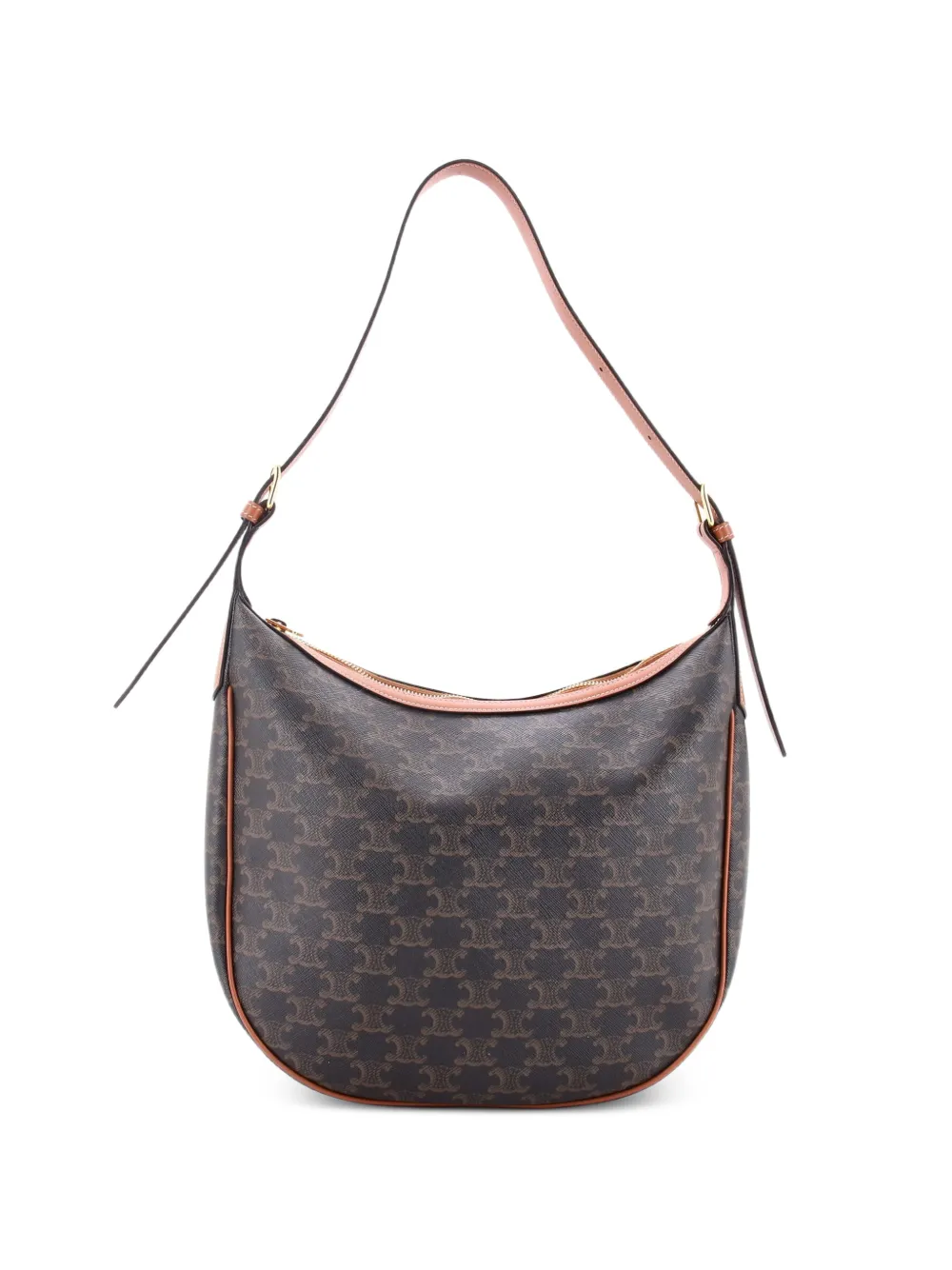 Celine Pre-Owned Borsa a spalla Heloise Triomphe media in tela cerata - Marrone