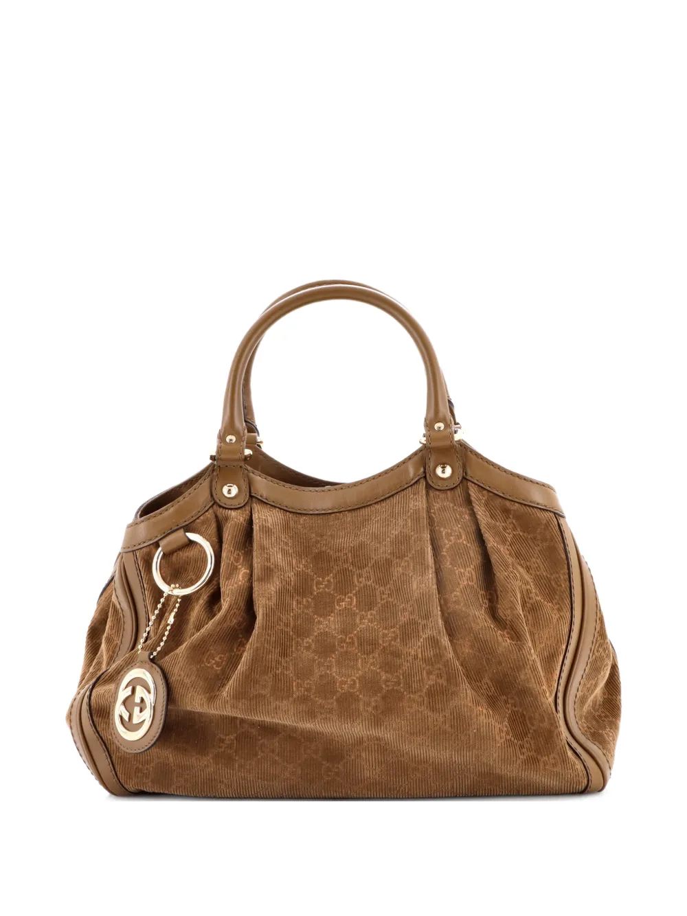 Gucci Pre-Owned Borsa a tracolla Sukey GG media a coste - Marrone
