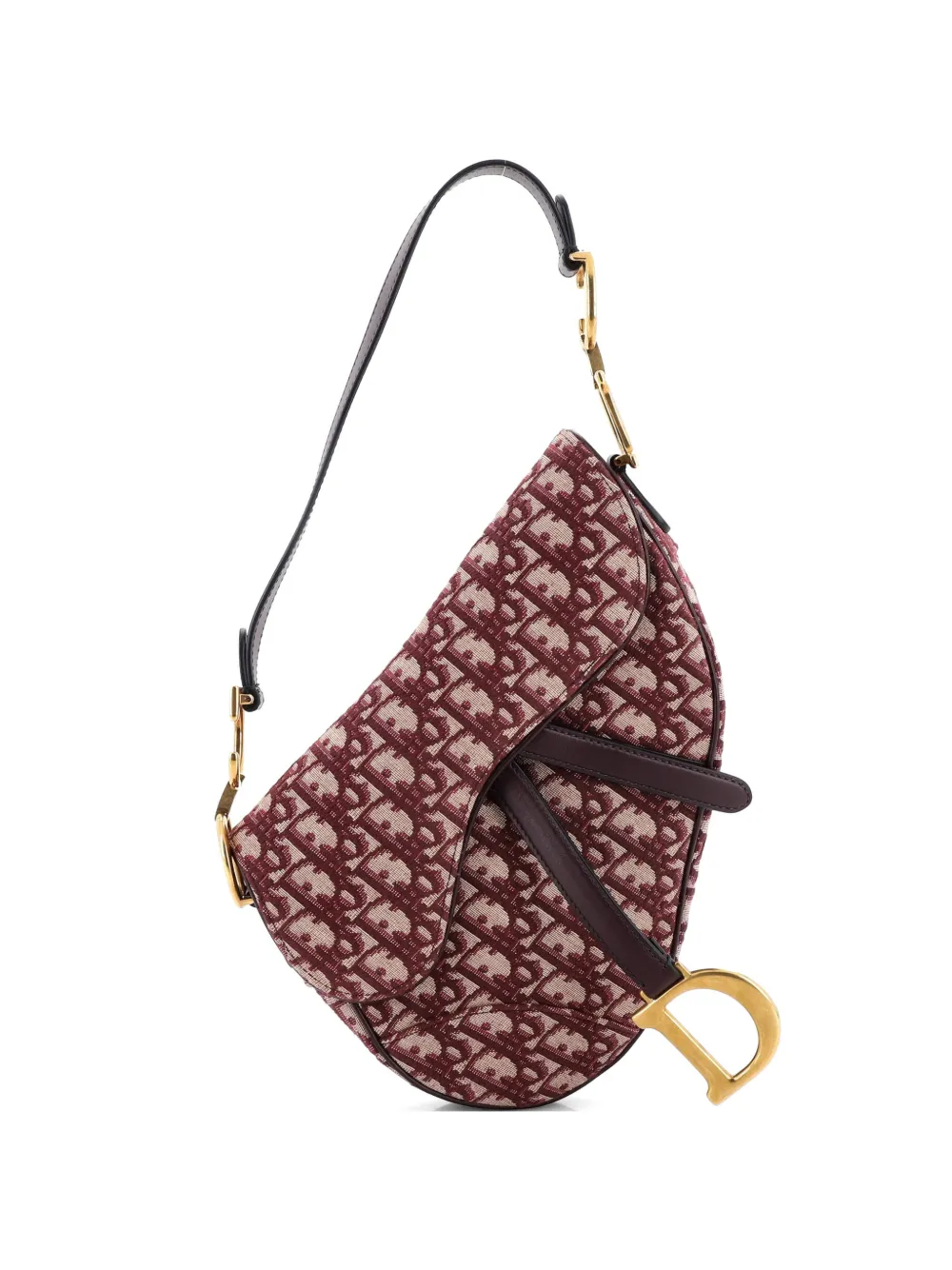 Christian Dior Pre-Owned Saddle Handbag Oblique Canvas Medium shoulder bag - Rot