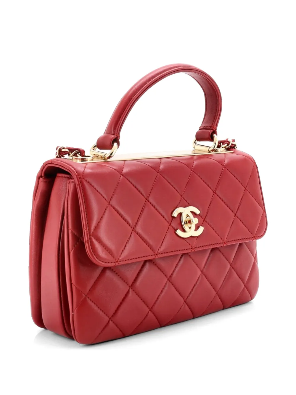 Trendy Cc Top Handle Bag Quilted Lambskin Small Shoulder Bag