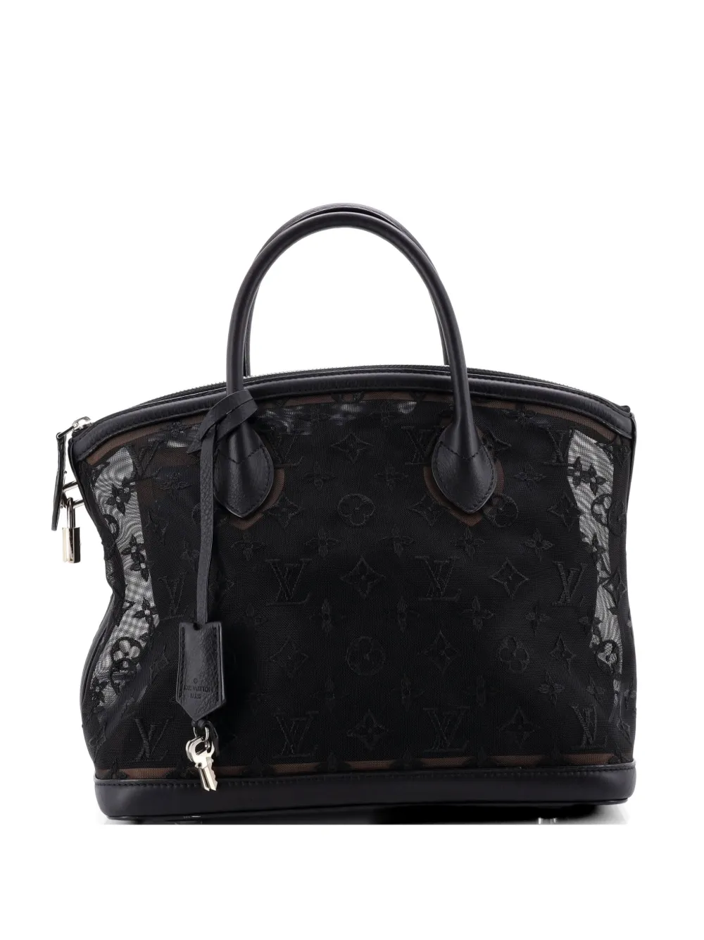 Louis Vuitton Pre-Owned Borsa a tracolla Transparence Lockit in rete e pelle - Nero