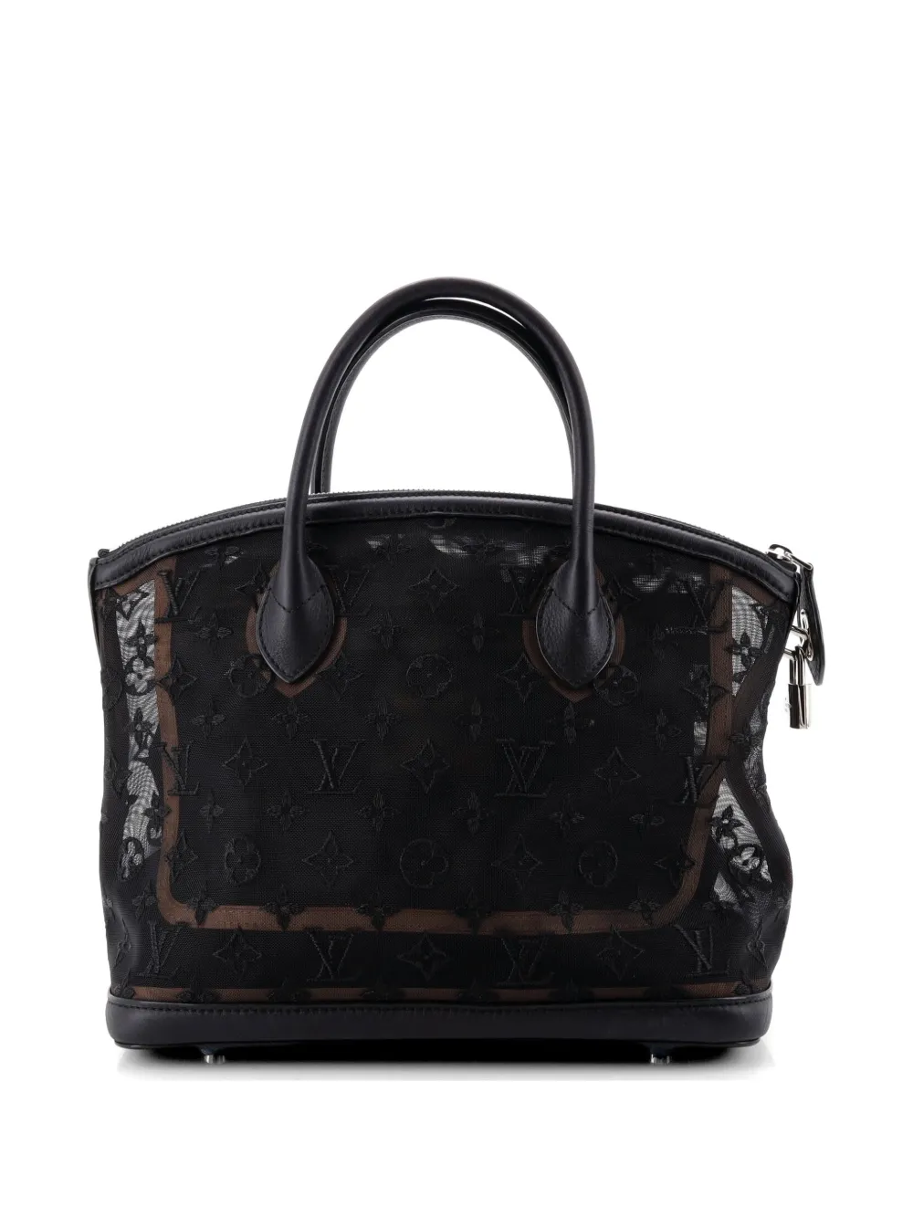 Transparence Lockit Handbag Mesh And Leather Satchel