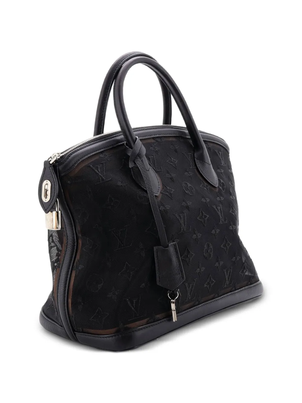 Transparence Lockit Handbag Mesh And Leather Satchel